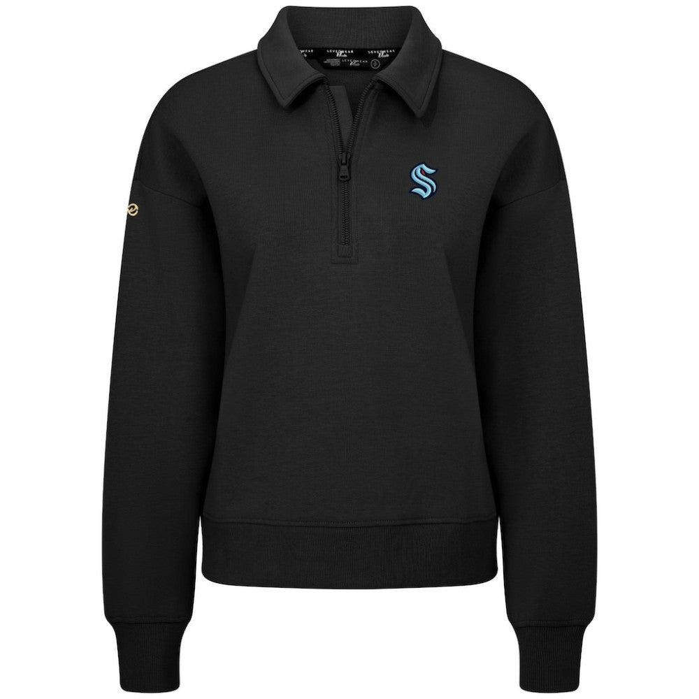 Seattle Kraken Levelwear Women's Canmore Quarter-Zip Pullover - Black - NHL 203145776