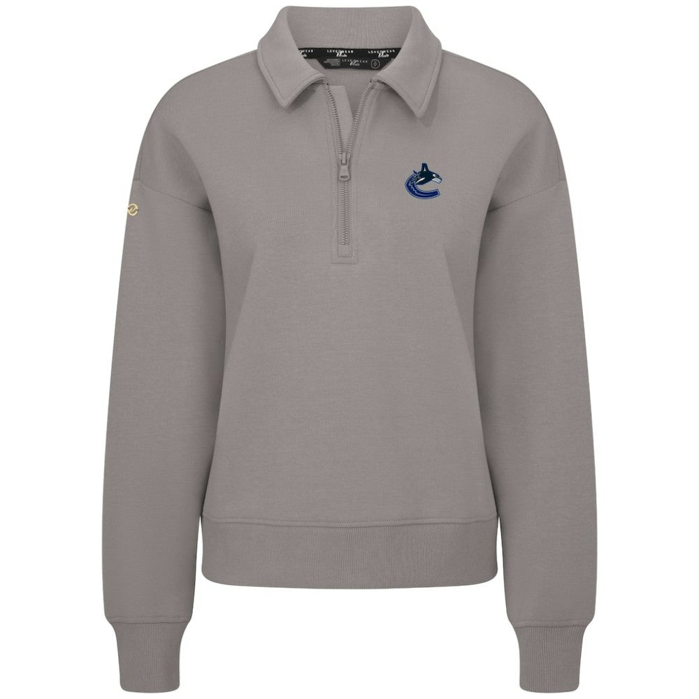 Vancouver Canucks Levelwear Women's Canmore Quarter-Zip Pullover - Gray - NHL 203145779