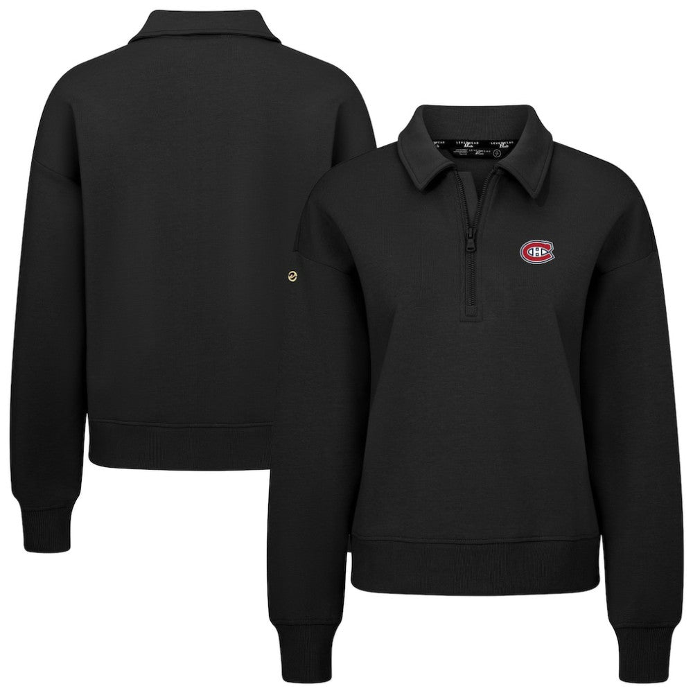 Montreal Canadiens Levelwear Women's Canmore Quarter-Zip Pullover - Black - NHL 203145780