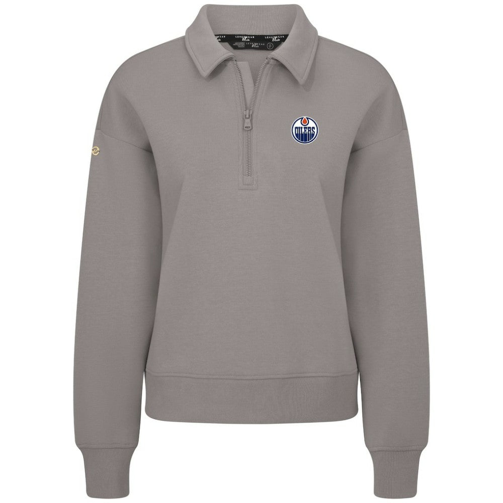 Edmonton Oilers Levelwear Women's Canmore Quarter-Zip Pullover - Gray - NHL 203145781