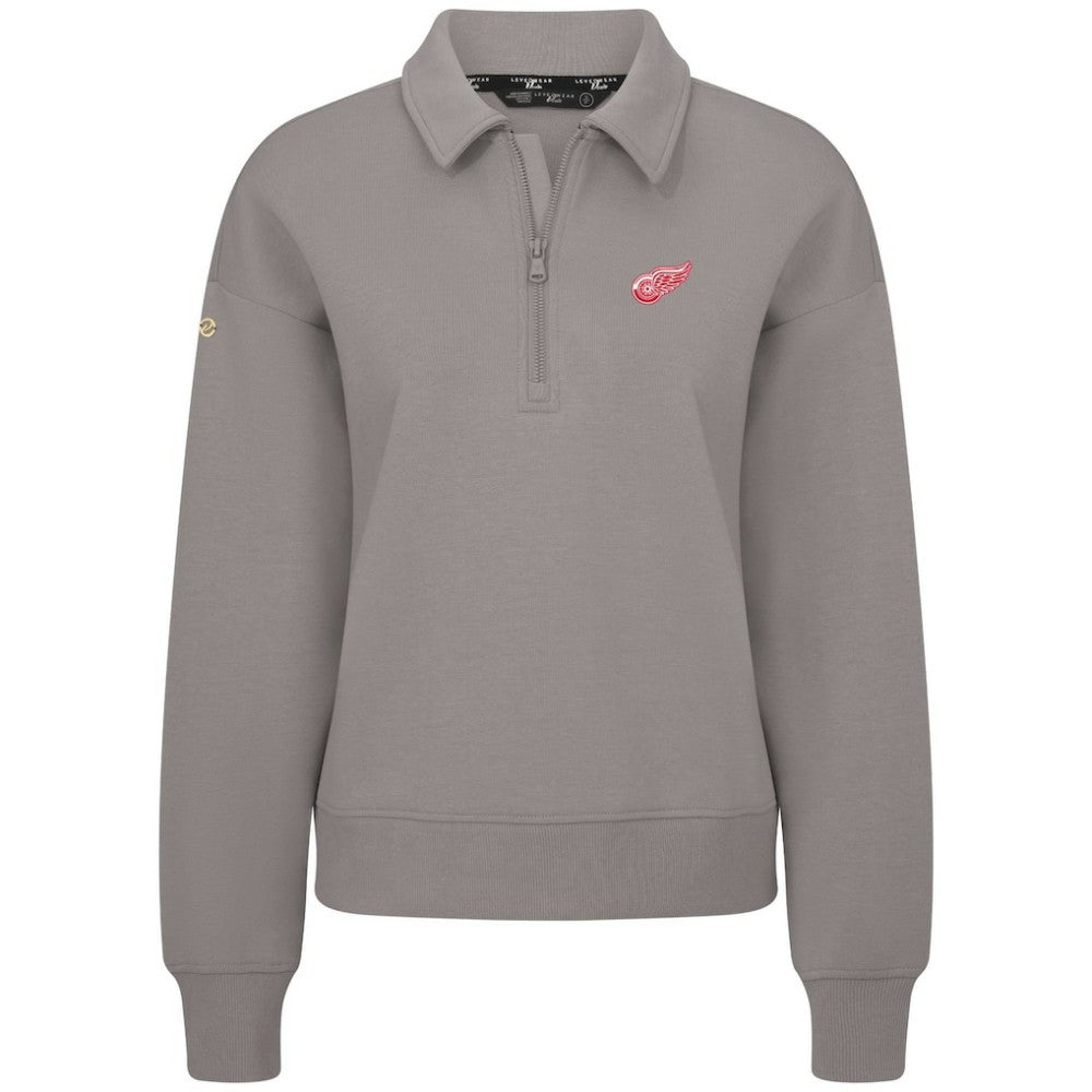 Detroit Red Wings Levelwear Women's Canmore Quarter-Zip Pullover - Gray - NHL 203145783