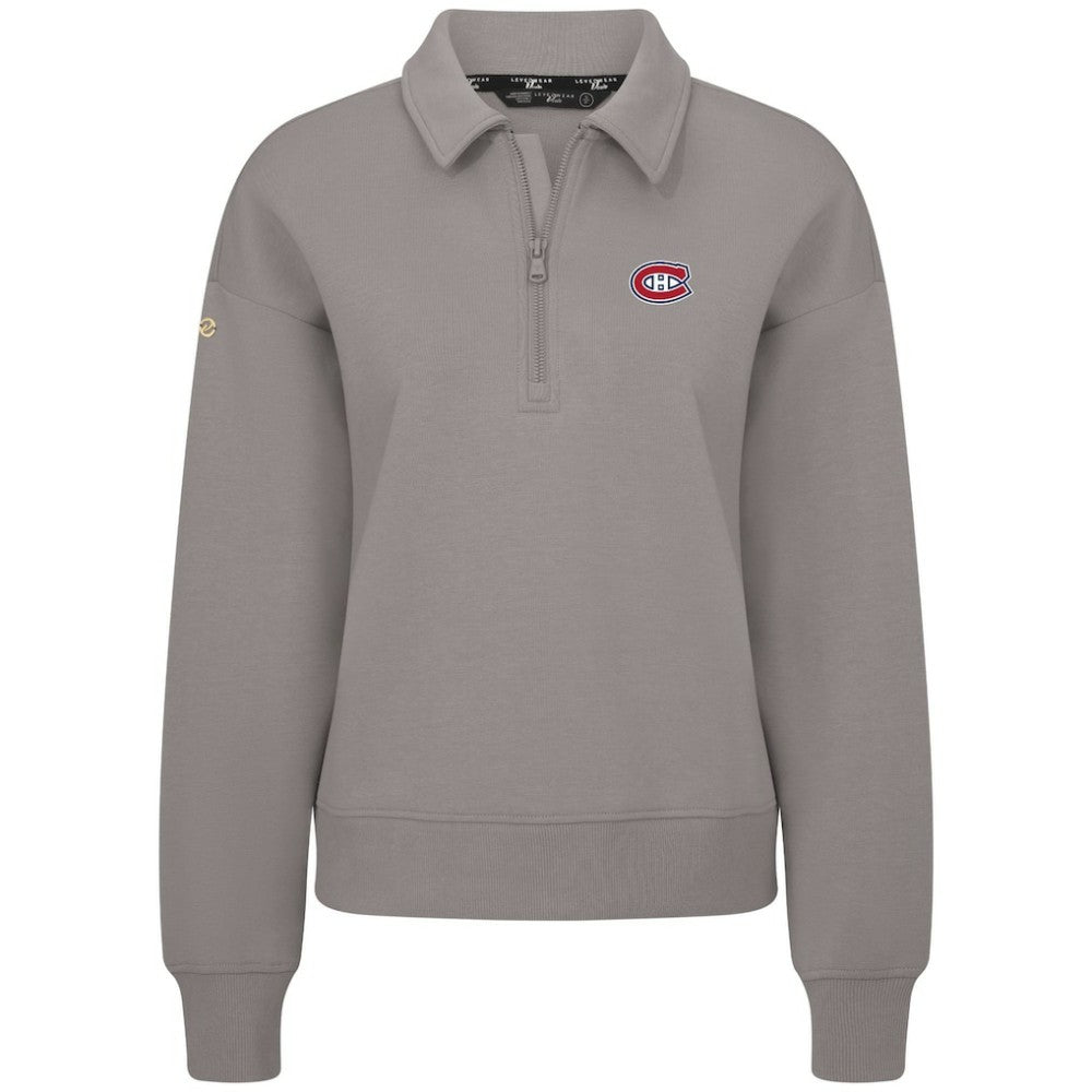 Montreal Canadiens Levelwear Women's Canmore Quarter-Zip Pullover - Gray - NHL 203145785