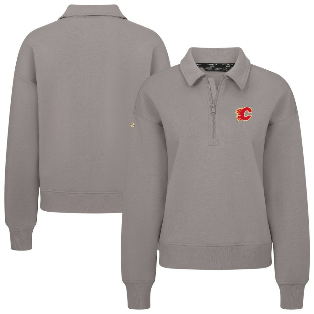 Calgary Flames Levelwear Women's Canmore Quarter-Zip Pullover - Gray - NHL 203145787