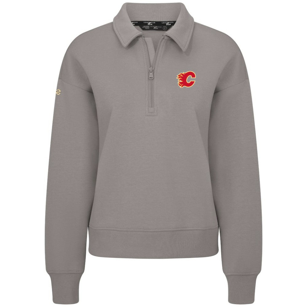 Calgary Flames Levelwear Women's Canmore Quarter-Zip Pullover - Gray - NHL 203145787