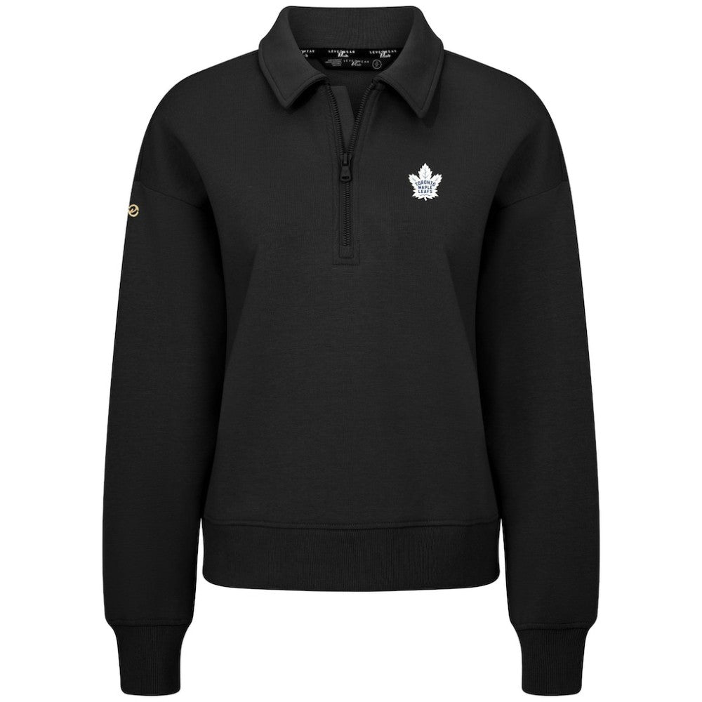 Toronto Maple Leafs Levelwear Women's Canmore Quarter-Zip Pullover - Black - NHL 203145791