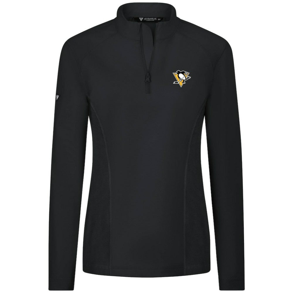 Pittsburgh Penguins Levelwear Women's Upright Quarter-Zip Pullover - Black - NHL 203145856