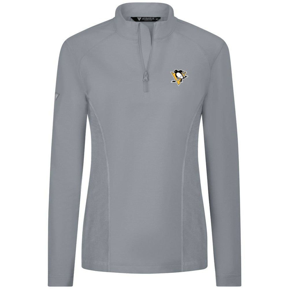 Pittsburgh Penguins Levelwear Women's Upright Quarter-Zip Pullover - Gray - NHL 203145857