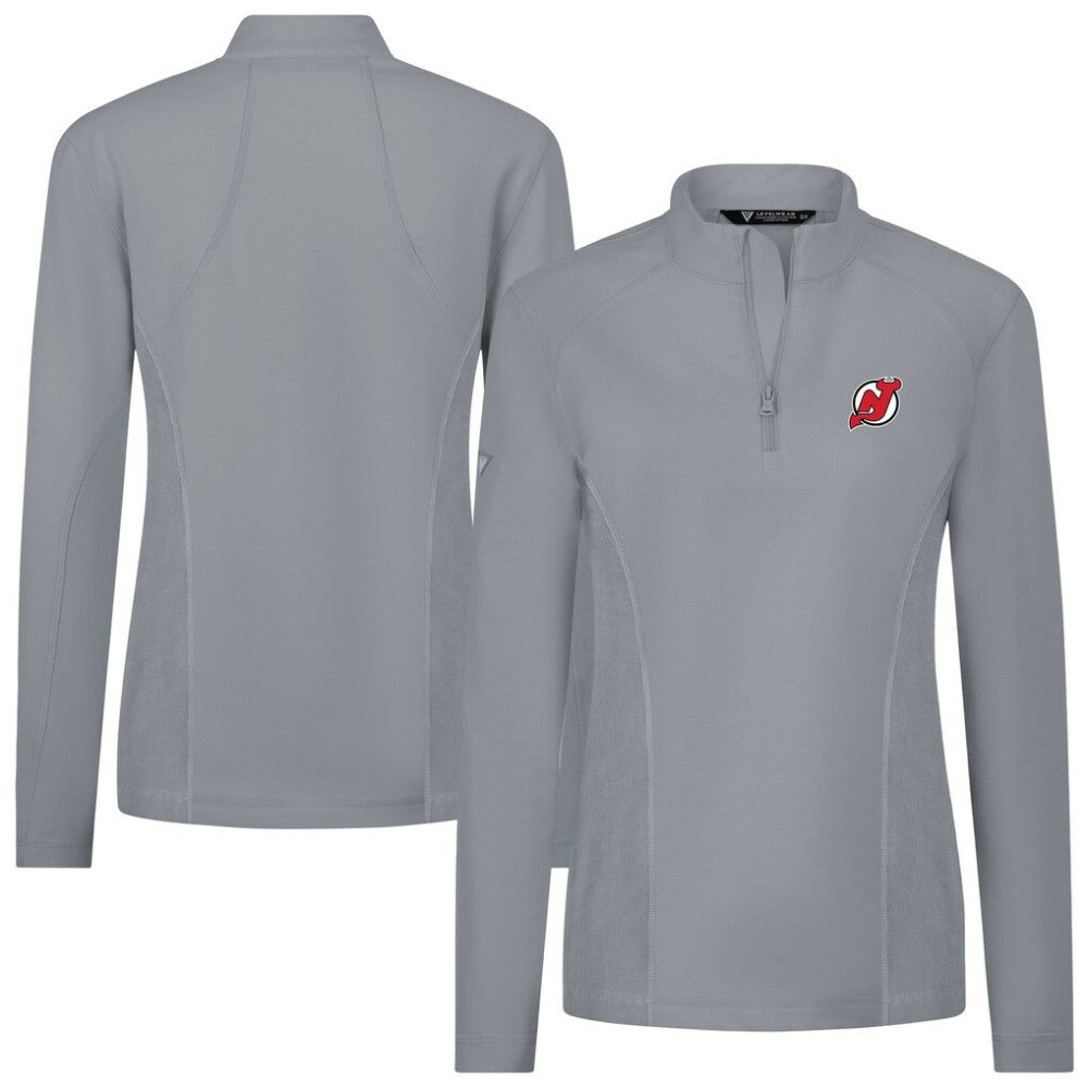 New Jersey Devils Levelwear Women's Upright Quarter-Zip Pullover - Gray - NHL 203145859