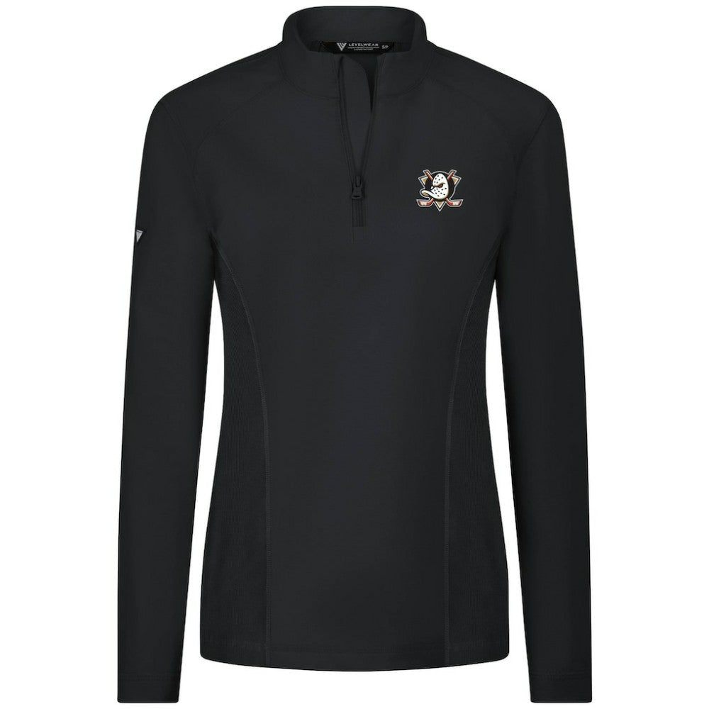 Anaheim Ducks Levelwear Women's Upright Quarter-Zip Pullover - Black - NHL 203145865
