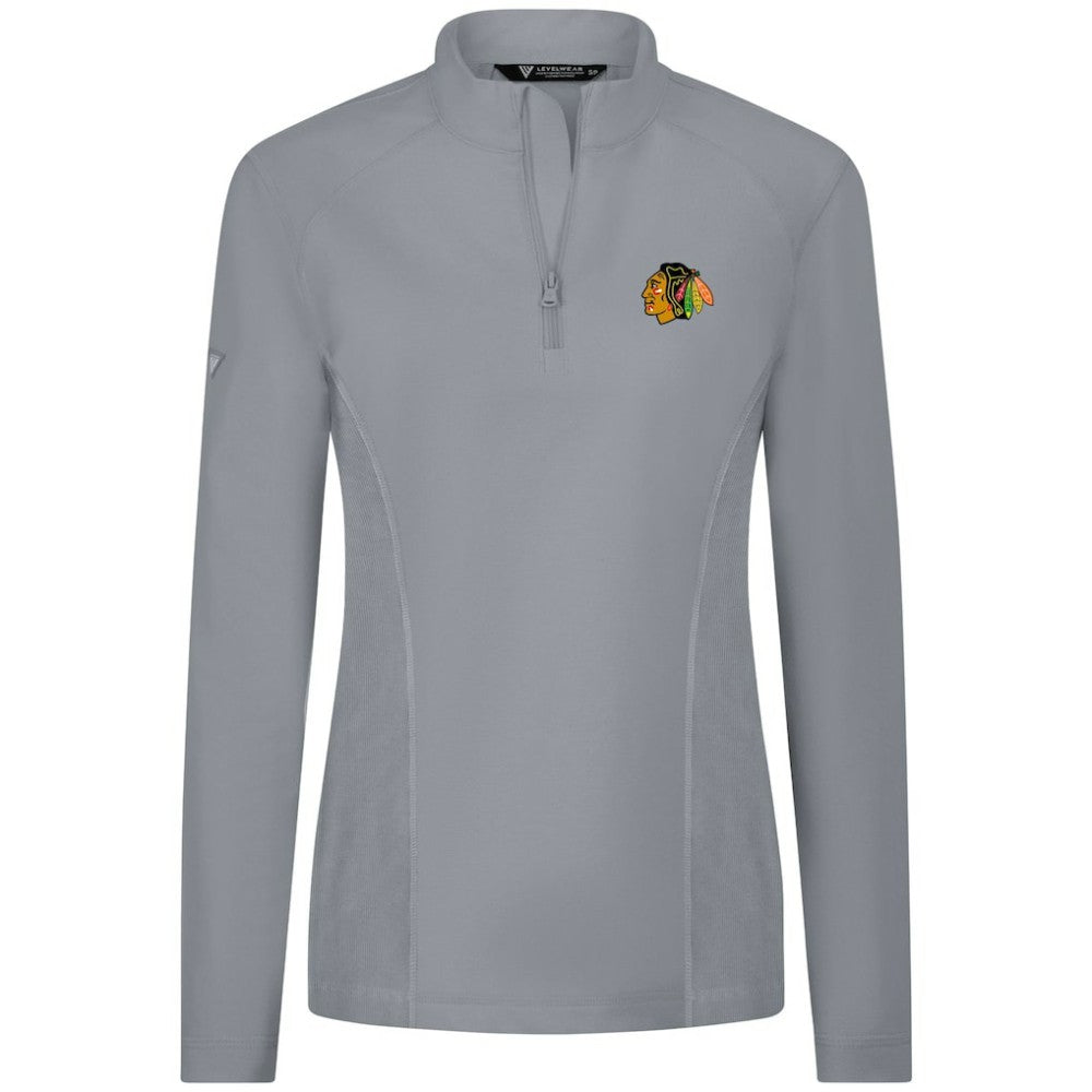 Chicago Blackhawks Levelwear Women's Upright Quarter-Zip Pullover - Gray - NHL 203145867