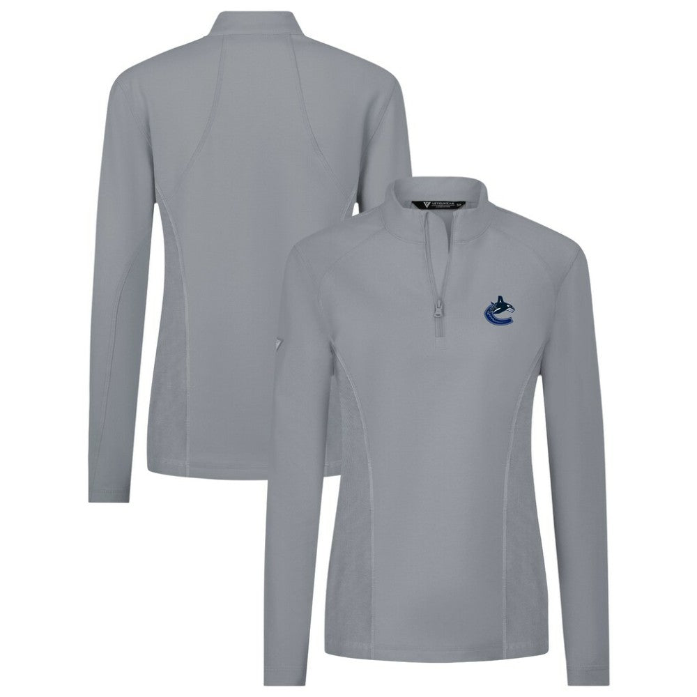 Vancouver Canucks Levelwear Women's Upright Quarter-Zip Pullover - Gray - NHL 203145868
