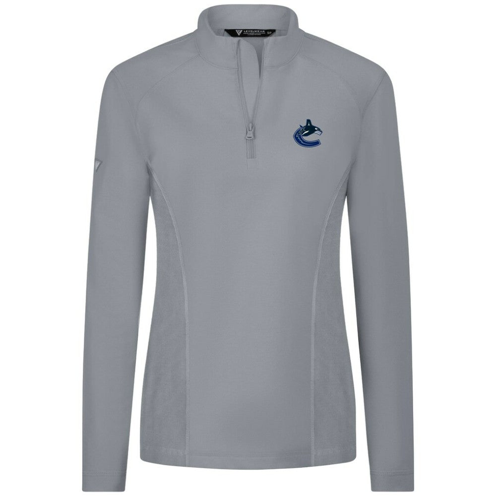 Vancouver Canucks Levelwear Women's Upright Quarter-Zip Pullover - Gray - NHL 203145868