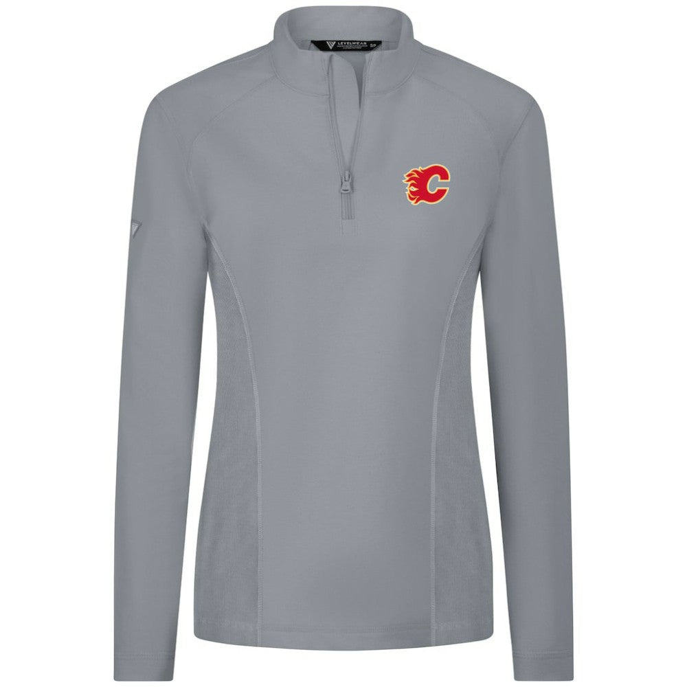 Calgary Flames Levelwear Women's Upright Quarter-Zip Pullover - Gray - NHL 203145872