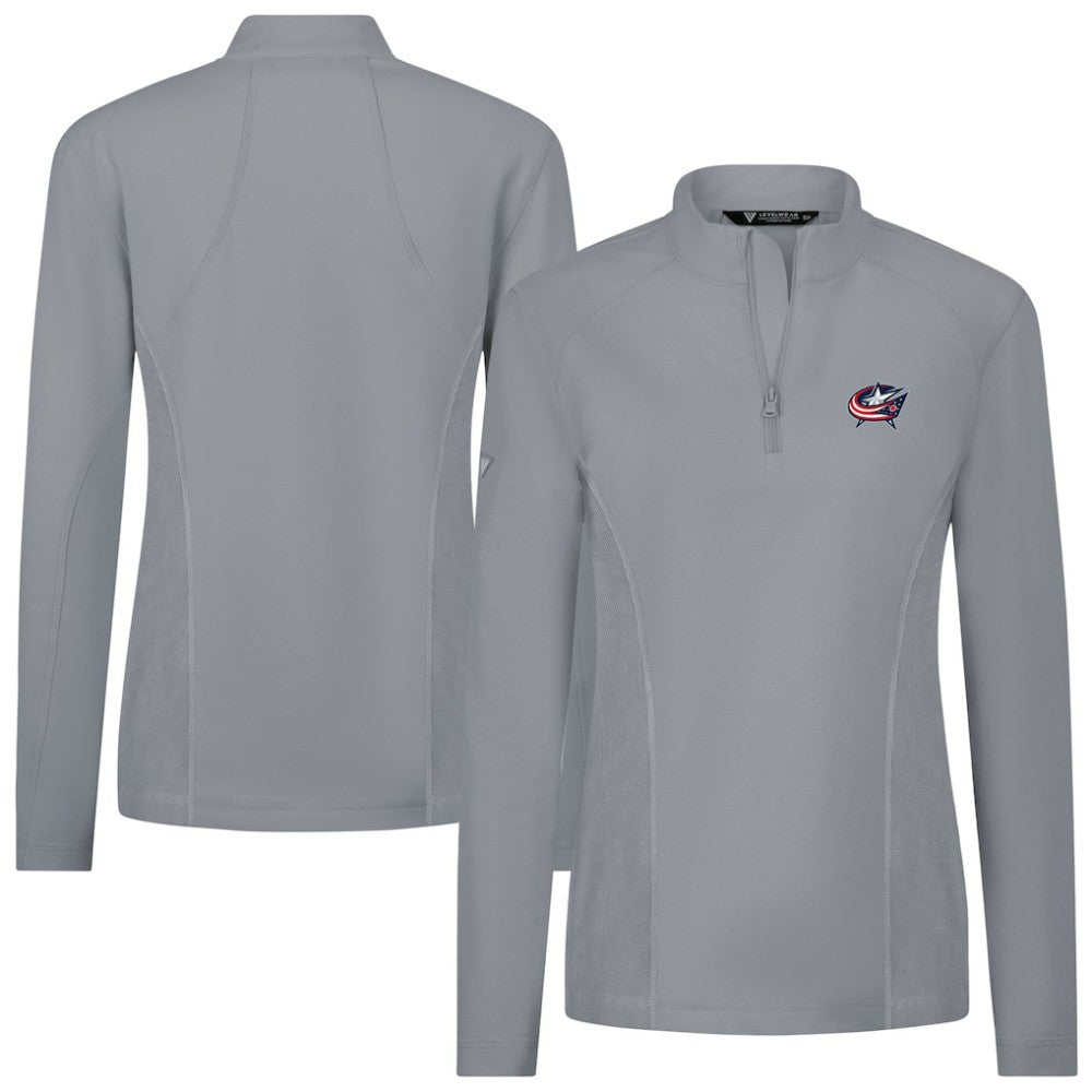 Columbus Blue Jackets Levelwear Women's Upright Quarter-Zip Pullover - Gray - NHL 203145873