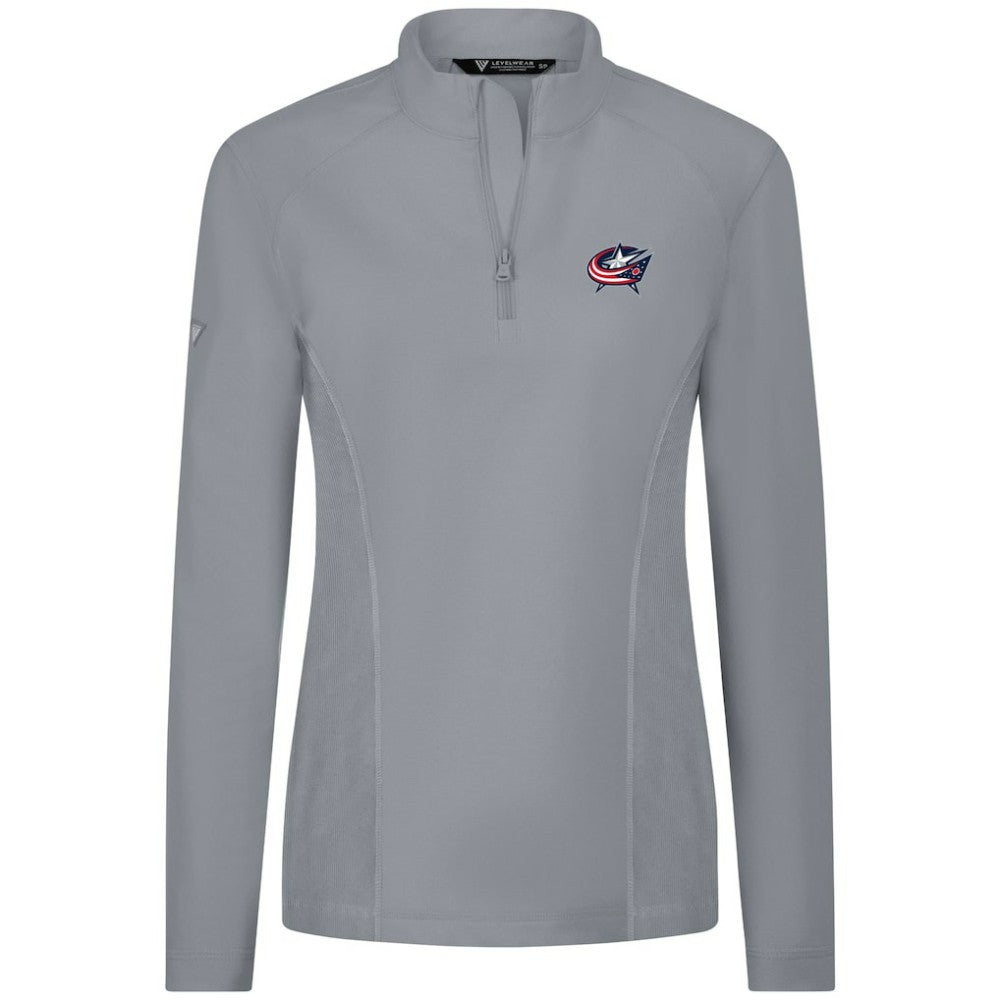 Columbus Blue Jackets Levelwear Women's Upright Quarter-Zip Pullover - Gray - NHL 203145873