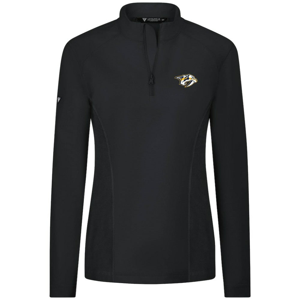 Nashville Predators Levelwear Women's Upright Quarter-Zip Pullover - Black - NHL 203145875