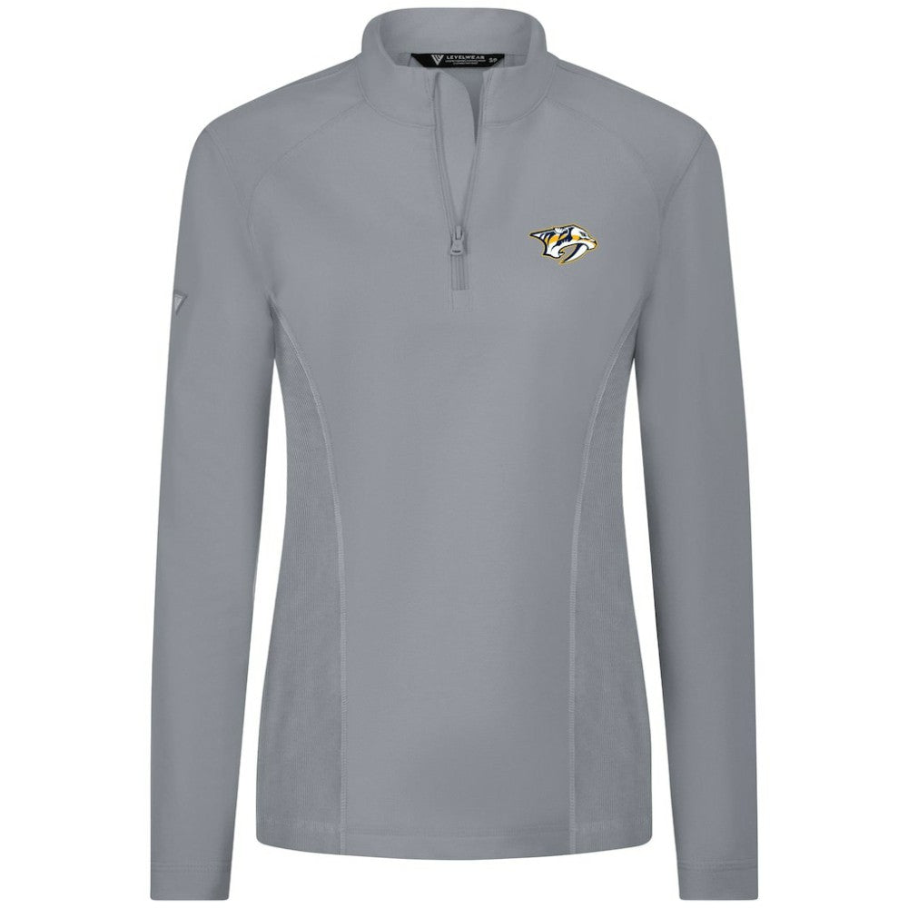 Nashville Predators Levelwear Women's Upright Quarter-Zip Pullover - Gray - NHL 203145876