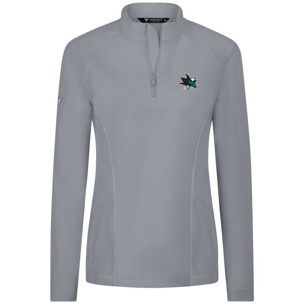 San Jose Sharks Levelwear Women's Upright Quarter-Zip Pullover - Gray - NHL 203145886