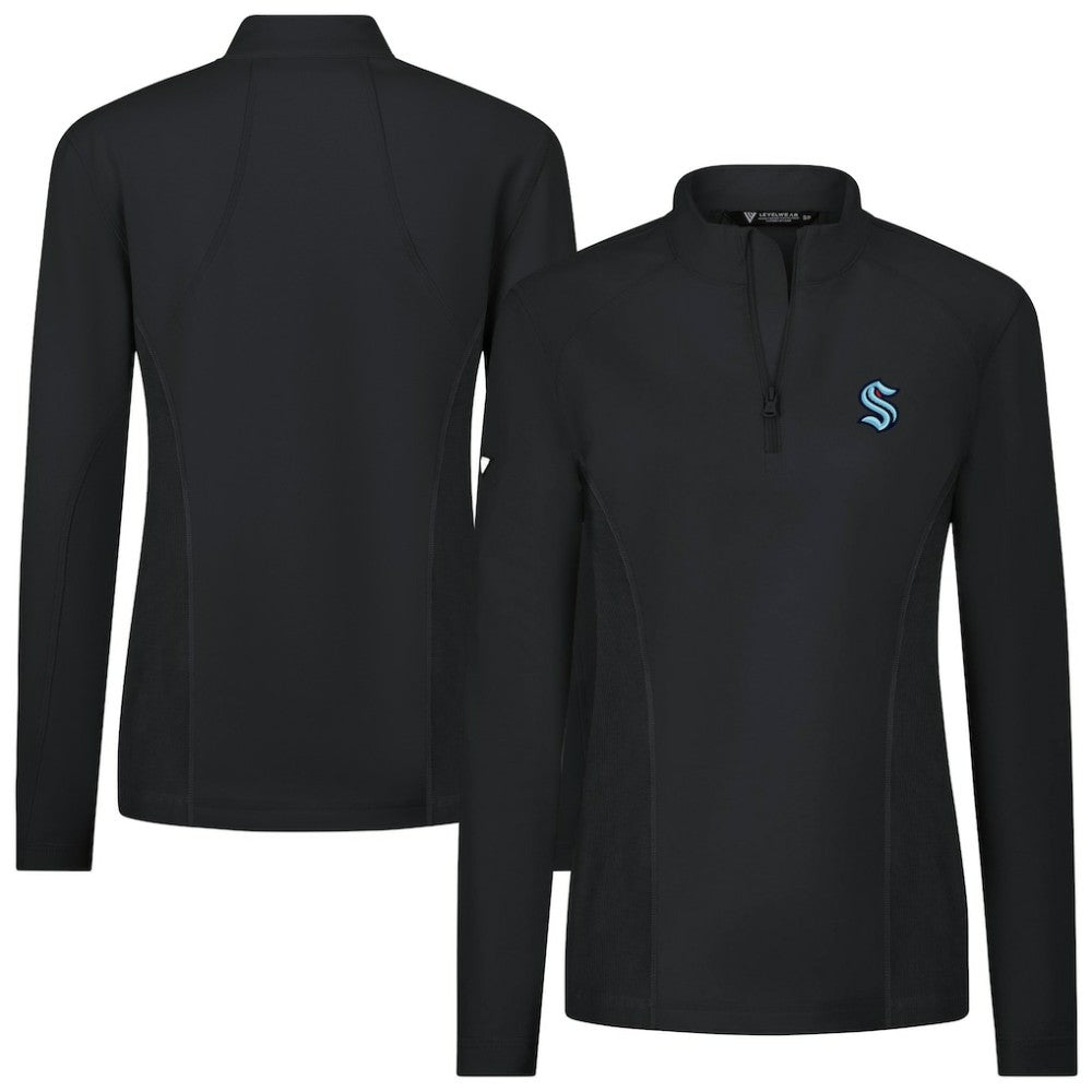 Seattle Kraken Levelwear Women's Upright Quarter-Zip Pullover - Black - NHL 203145891