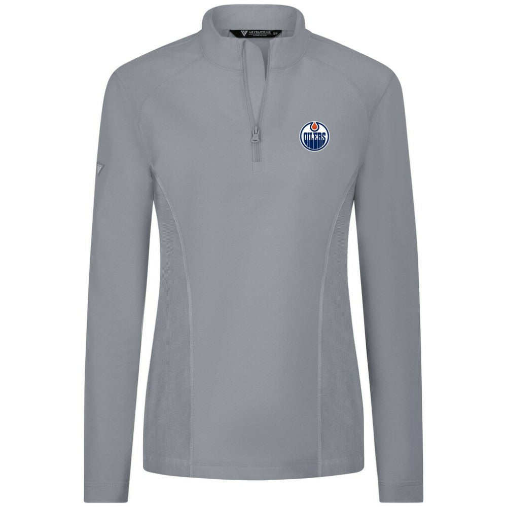 Edmonton Oilers Levelwear Women's Upright Quarter-Zip Pullover - Gray - NHL 203145893