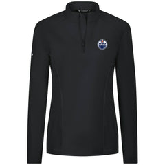 Edmonton Oilers Levelwear Women's Upright Quarter-Zip Pullover - Black - NHL 203145898