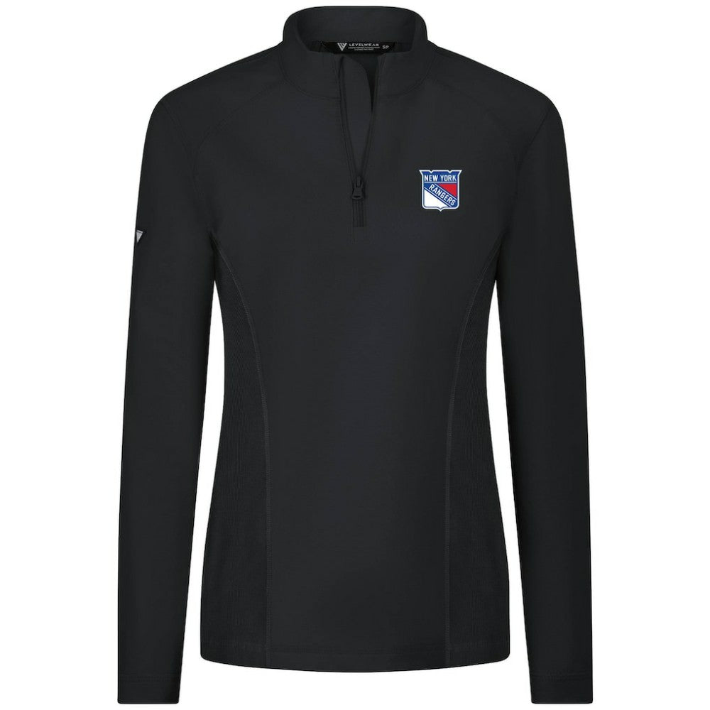 New York Rangers Levelwear Women's Upright Quarter-Zip Pullover - Black - NHL 203145902