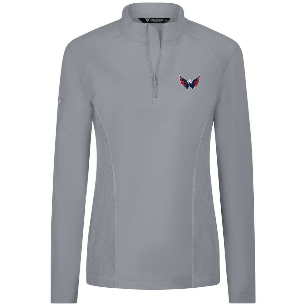 Washington Capitals Levelwear Women's Upright Quarter-Zip Pullover - Gray - NHL 203145908