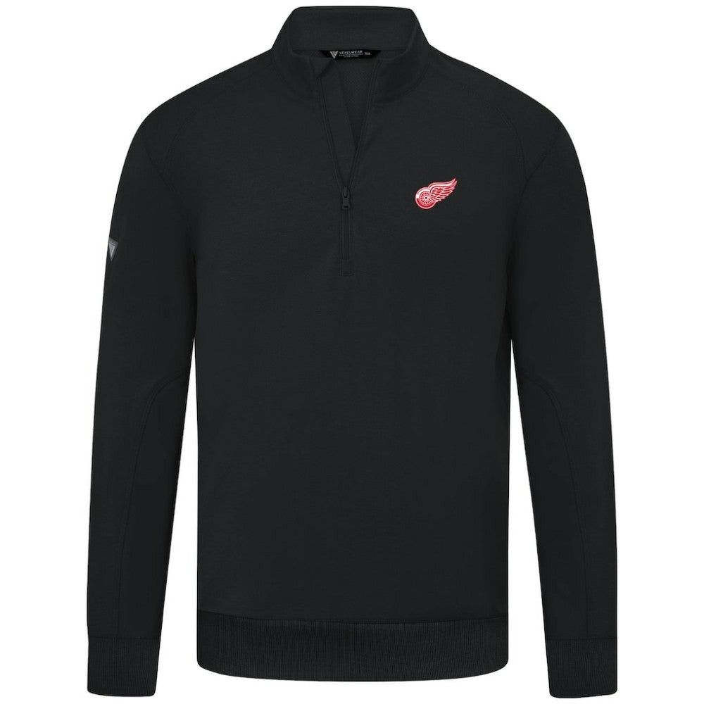 Detroit Red Wings Levelwear Upright Tri-Blend Quarter-Zip Pullover - Black - NHL 203145914