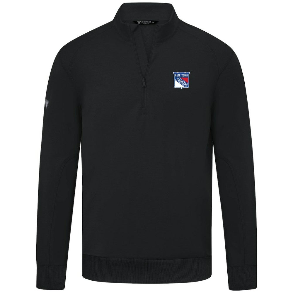 New York Rangers Levelwear Upright Tri-Blend Quarter-Zip Pullover - Black - NHL 203145916