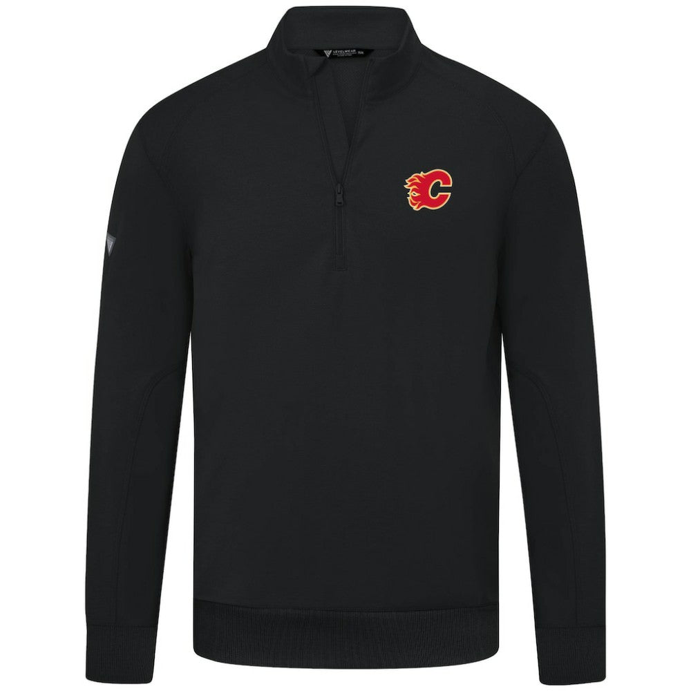 Calgary Flames Levelwear Upright Tri-Blend Quarter-Zip Pullover - Black - NHL 203145924