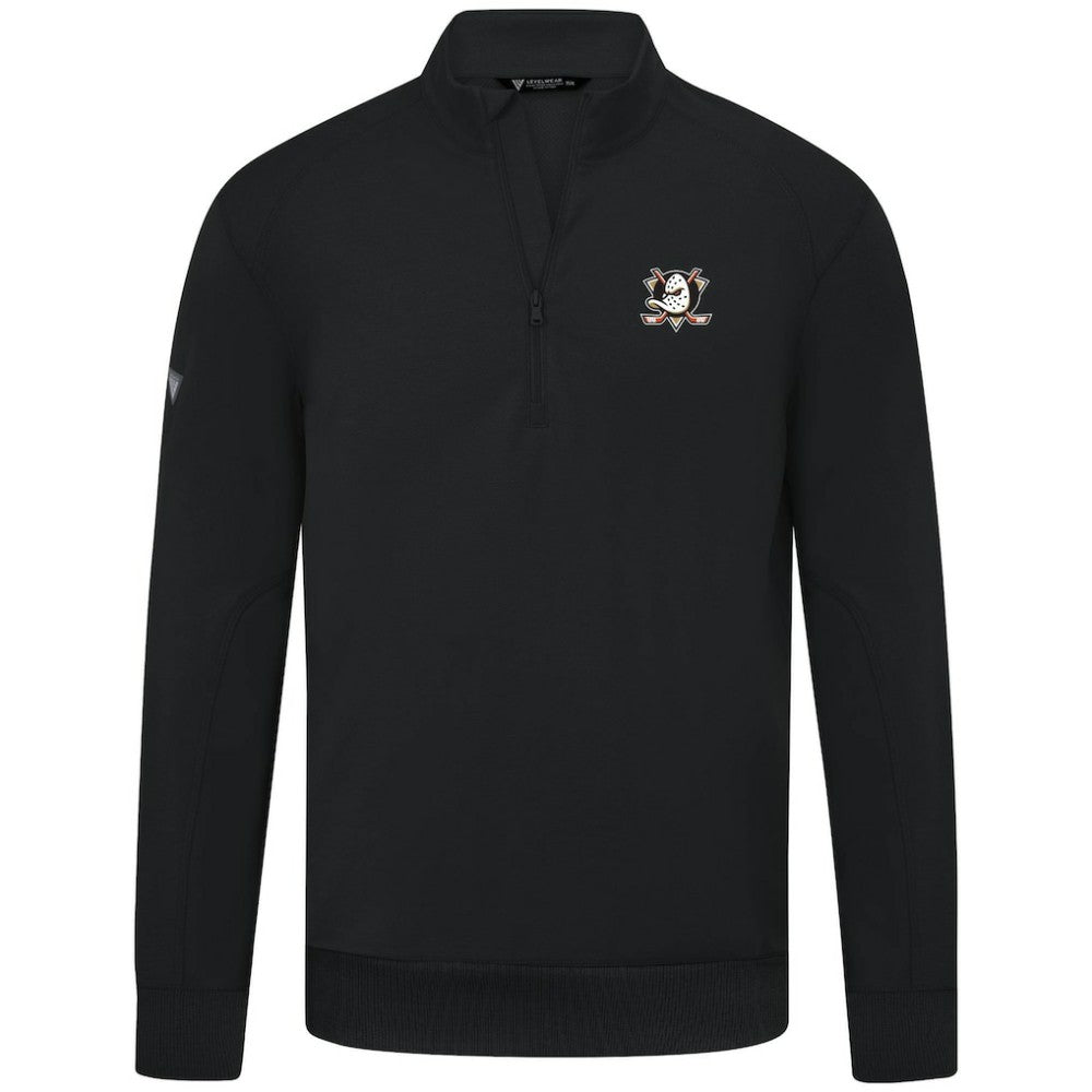 Anaheim Ducks Levelwear Upright Tri-Blend Quarter-Zip Pullover - Black - NHL 203145928