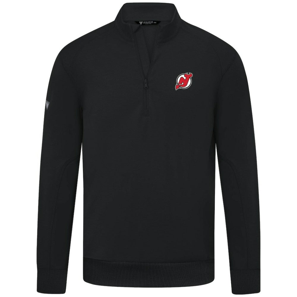 New Jersey Devils Levelwear Upright Tri-Blend Quarter-Zip Pullover - Black - NHL 203145933