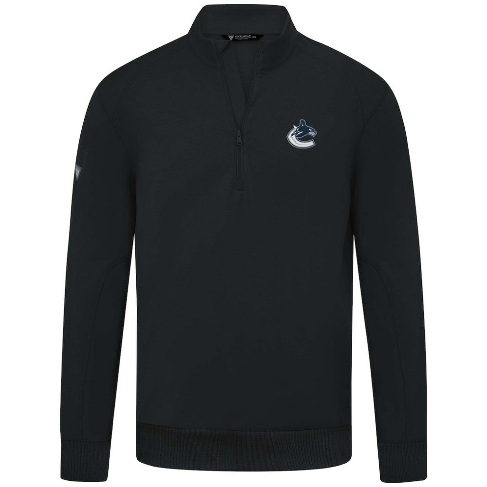 Vancouver Canucks Levelwear Upright Tri-Blend Quarter-Zip Pullover - Black - NHL 203145934