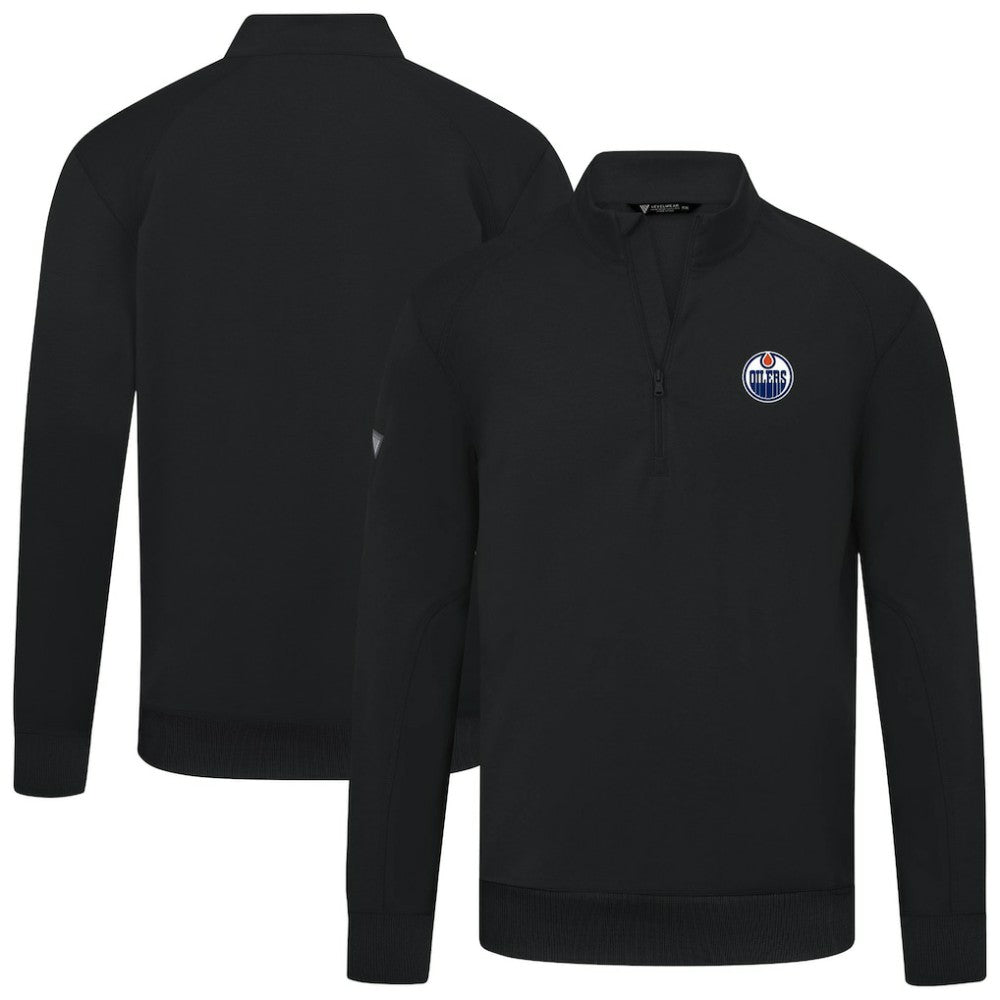 Edmonton Oilers Levelwear Upright Tri-Blend Quarter-Zip Pullover - Black - NHL 203145937