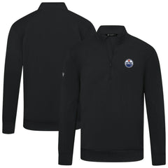 Edmonton Oilers Levelwear Upright Tri-Blend Quarter-Zip Pullover - Black - NHL 203145937