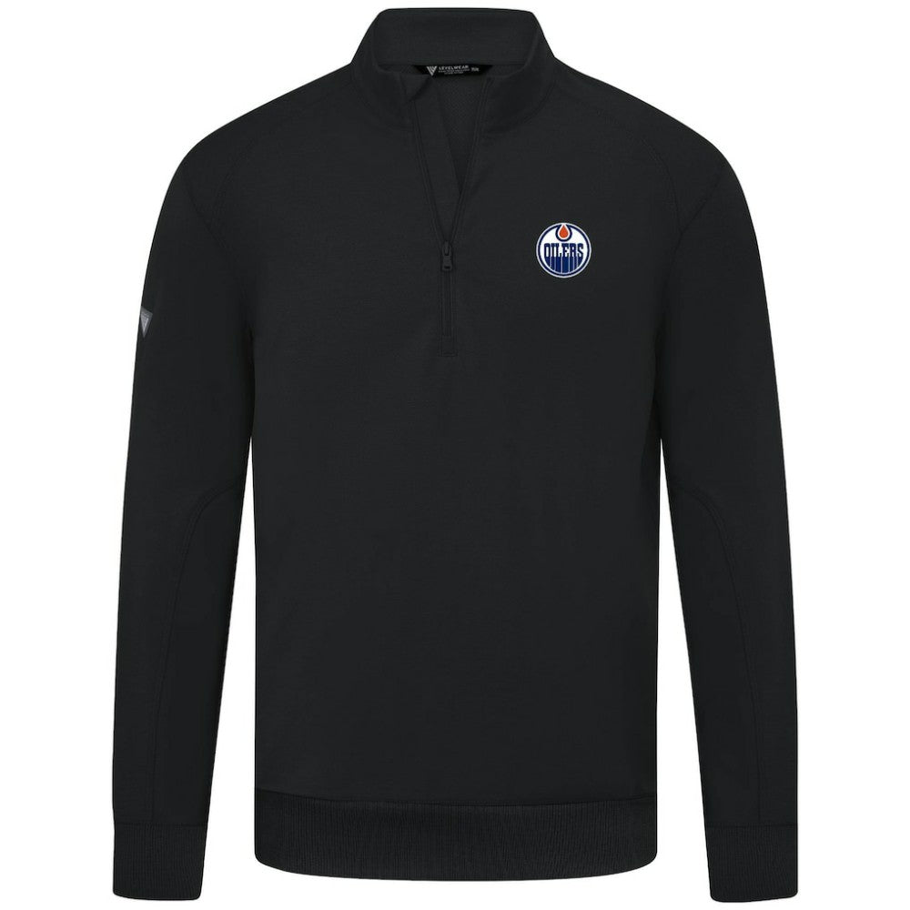 Edmonton Oilers Levelwear Upright Tri-Blend Quarter-Zip Pullover - Black - NHL 203145937