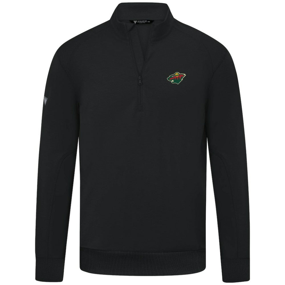 Minnesota Wild Levelwear Upright Tri-Blend Quarter-Zip Pullover - Black - NHL 203145945