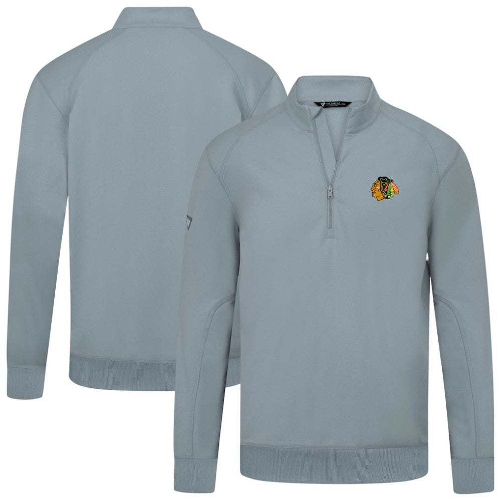 Chicago Blackhawks Levelwear Upright Tri-Blend Quarter-Zip Pullover - Gray - NHL 203145946