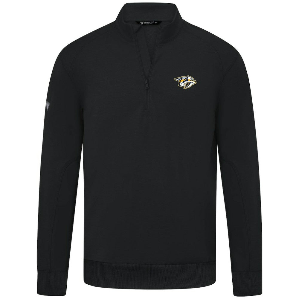 Nashville Predators Levelwear Upright Tri-Blend Quarter-Zip Pullover - Black - NHL 203145950