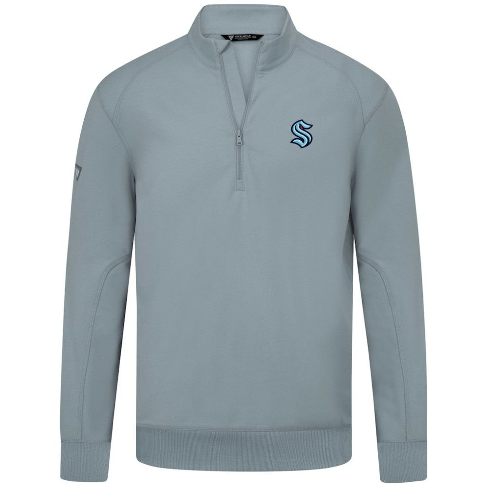 Seattle Kraken Levelwear Upright Tri-Blend Quarter-Zip Pullover - Gray - NHL 203145952