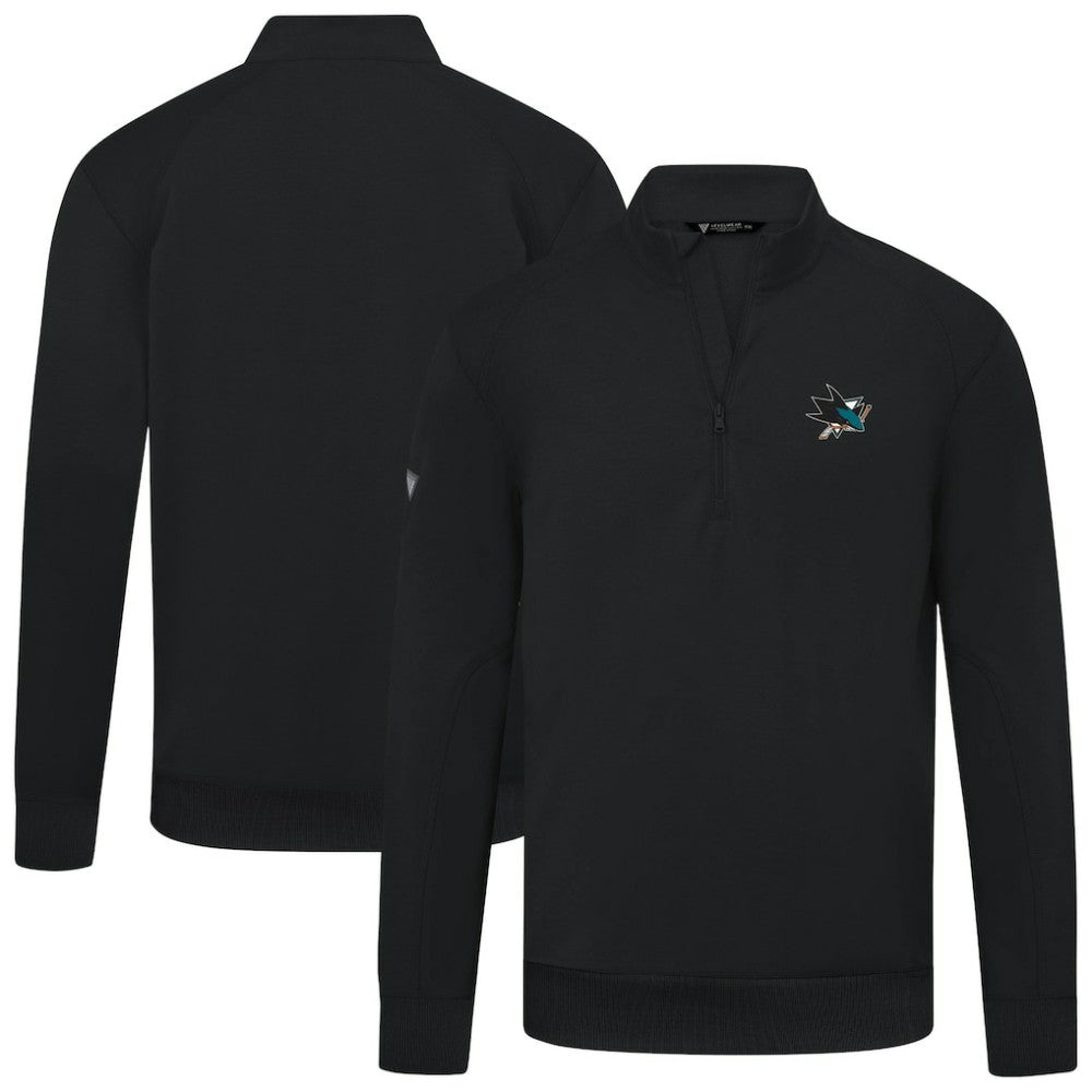 San Jose Sharks Levelwear Upright Tri-Blend Quarter-Zip Pullover - Black - NHL 203145962