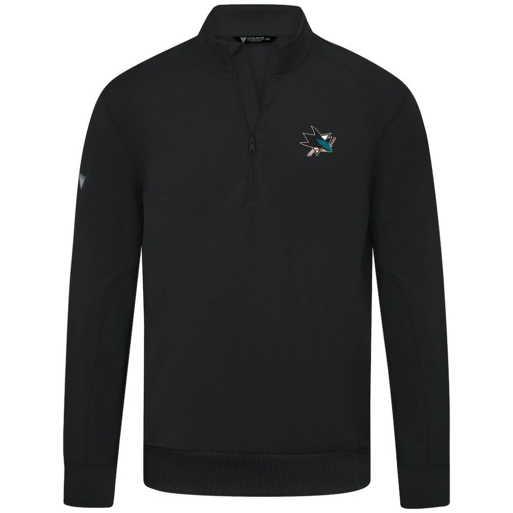 San Jose Sharks Levelwear Upright Tri-Blend Quarter-Zip Pullover - Black - NHL 203145962