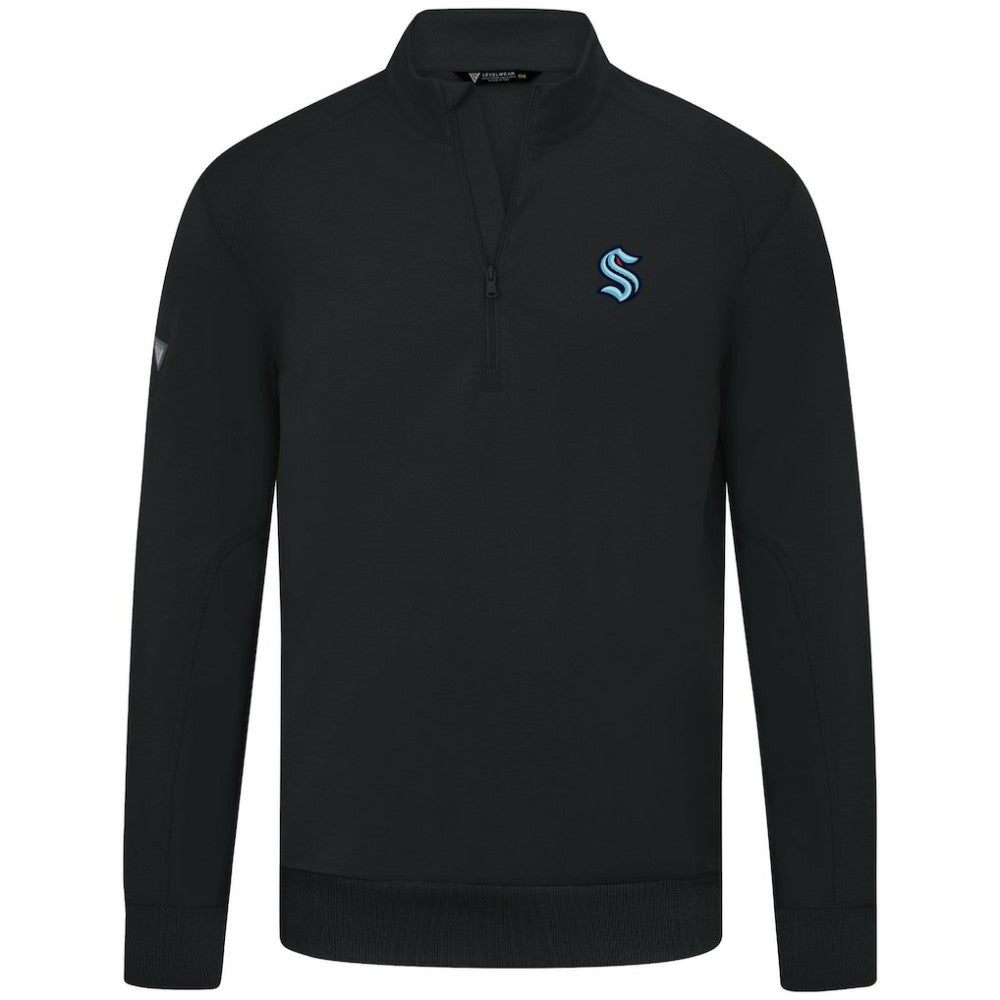 Seattle Kraken Levelwear Upright Tri-Blend Quarter-Zip Pullover - Black - NHL 203145964