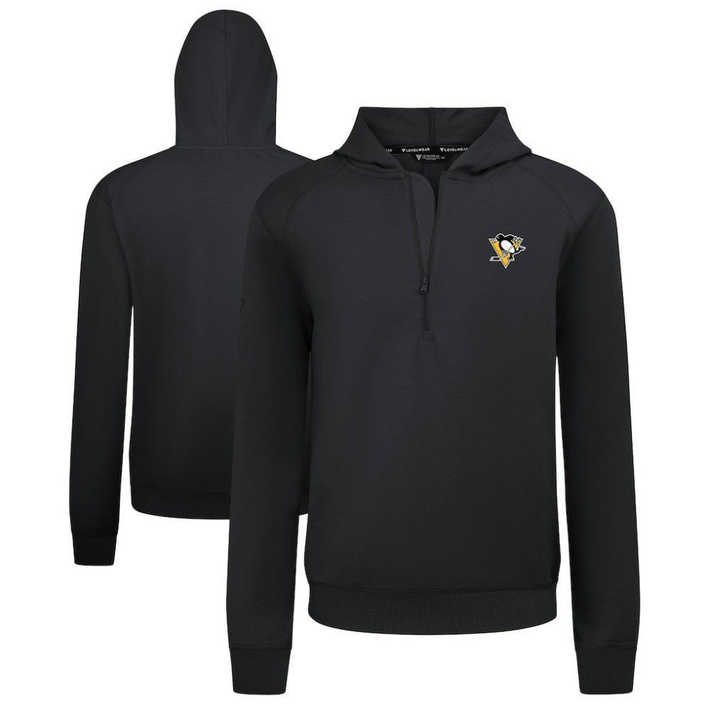 Pittsburgh Penguins Levelwear Technic Quarter-Zip Pullover Hoodie - Black - NHL 203145975