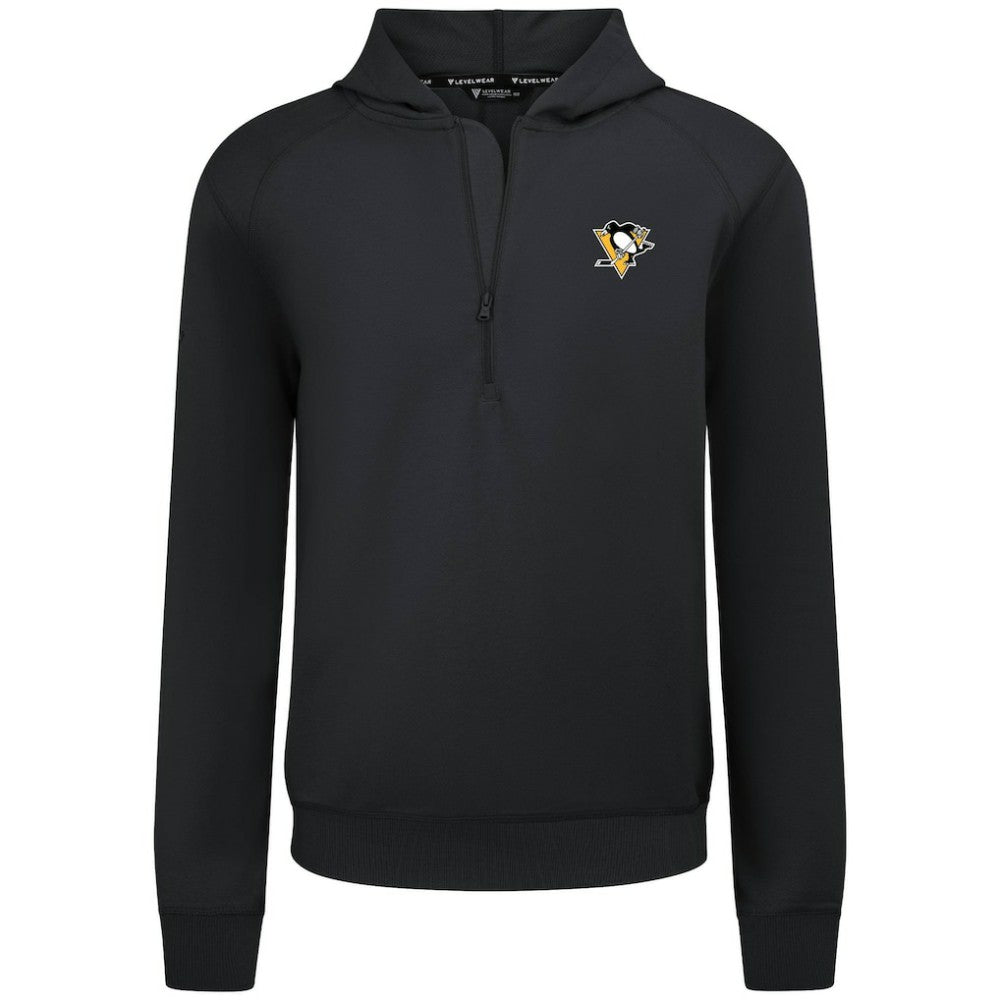 Pittsburgh Penguins Levelwear Technic Quarter-Zip Pullover Hoodie - Black - NHL 203145975