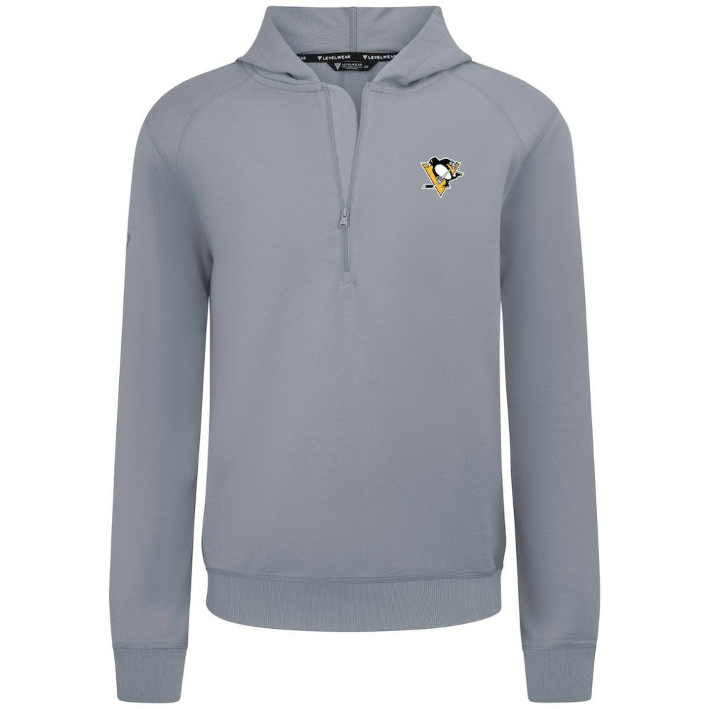 Pittsburgh Penguins Levelwear Technic Quarter-Zip Pullover Hoodie - Gray - NHL 203145976