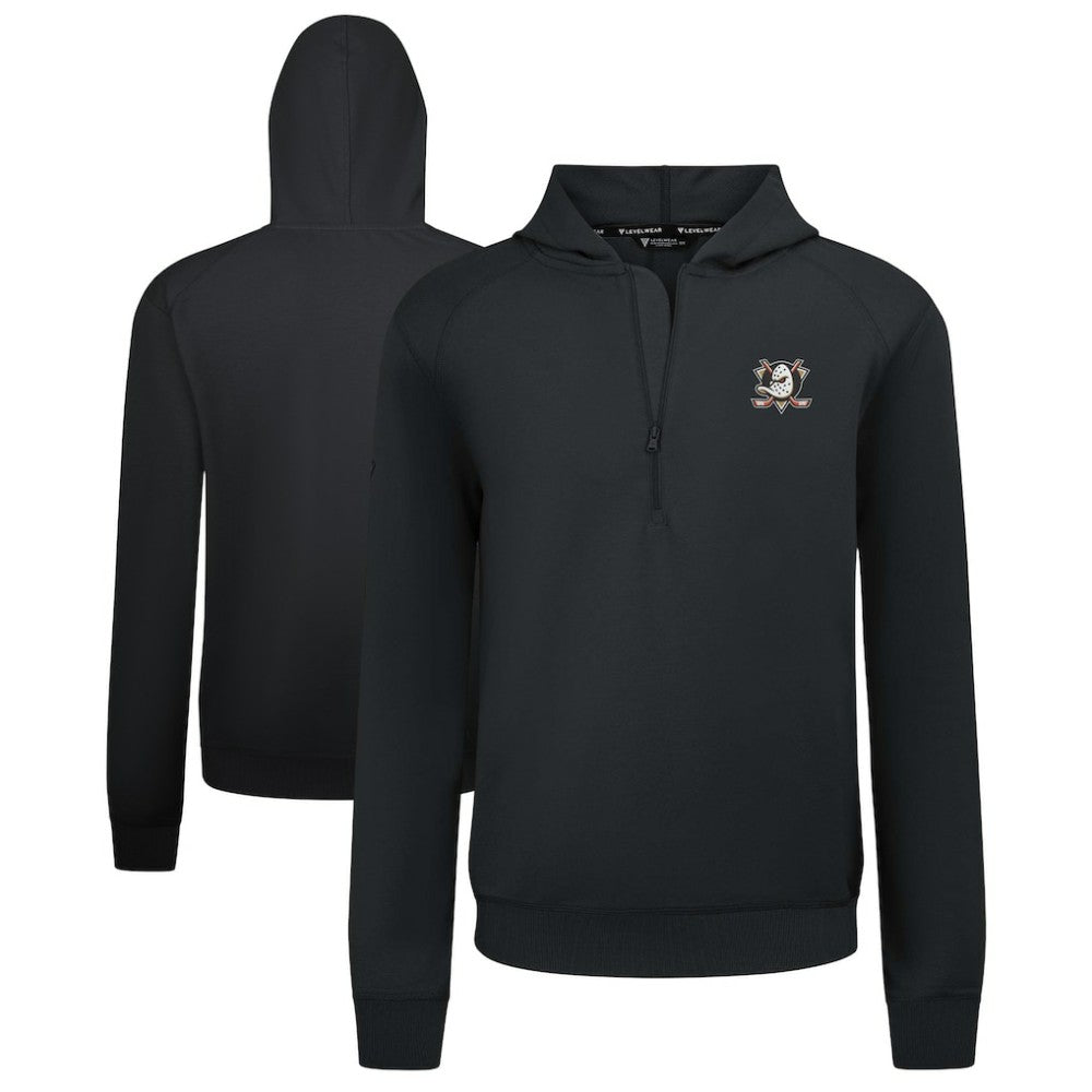 Anaheim Ducks Levelwear Technic Quarter-Zip Pullover Hoodie - Black - NHL 203145979