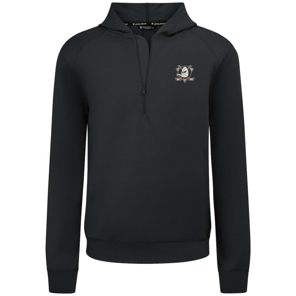 Anaheim Ducks Levelwear Technic Quarter-Zip Pullover Hoodie - Black - NHL 203145979