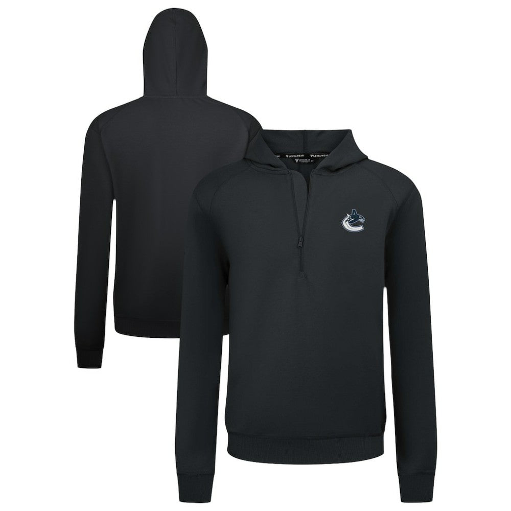 Vancouver Canucks Levelwear Technic Quarter-Zip Pullover Hoodie - Black - NHL 203145981