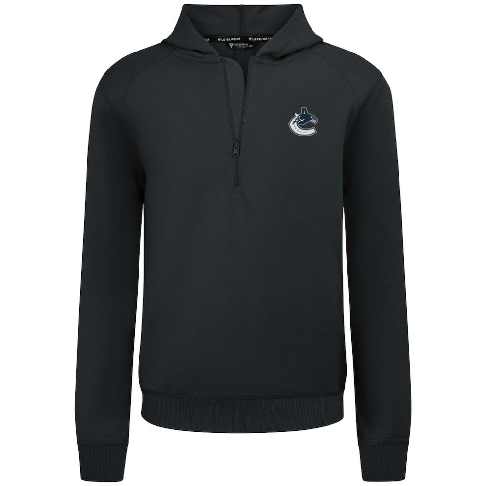 Vancouver Canucks Levelwear Technic Quarter-Zip Pullover Hoodie - Black - NHL 203145981